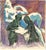 Couple is an original artwork realized by Mino Maccari in the 1960s. Mixed media colored drawing (pencil, ink and...