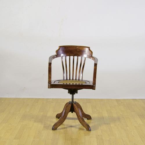 Victorian Style Swivel Chair with Wicker Seat and Walnut Frame, 1900s For Sale - Image 9 of 9