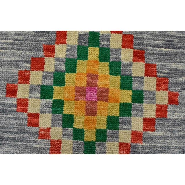 Textile Moroccan Rug 8’1” X 10’3” Gray Wool Geometric Hand-Knotted Carpet For Sale - Image 7 of 12