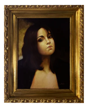 Ciro Pace, Female Portrait, Oil Painting, 1988, Framed