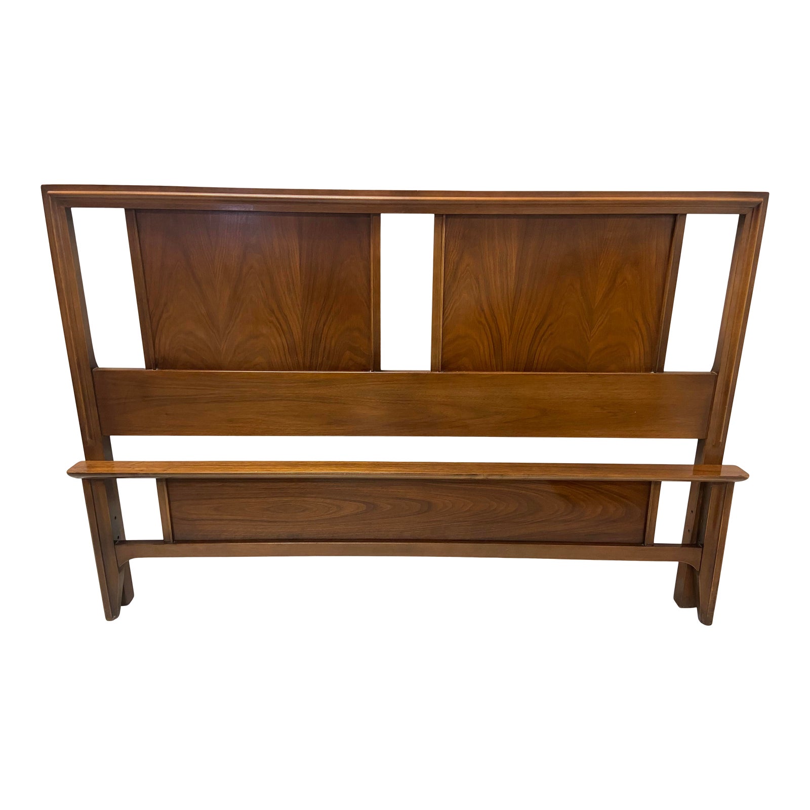 MidCentury Broyhill Full Size Headboard & Footboard With Rails Chairish