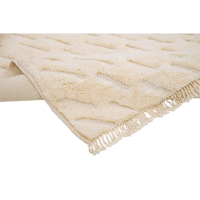 Ivory Hand-Knotted Wool Rug by Azele Studio For Sale - Image 8 of 10