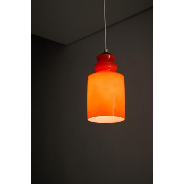 Orange Cased Glass Pendant Light, 1970s For Sale - Image 4 of 10
