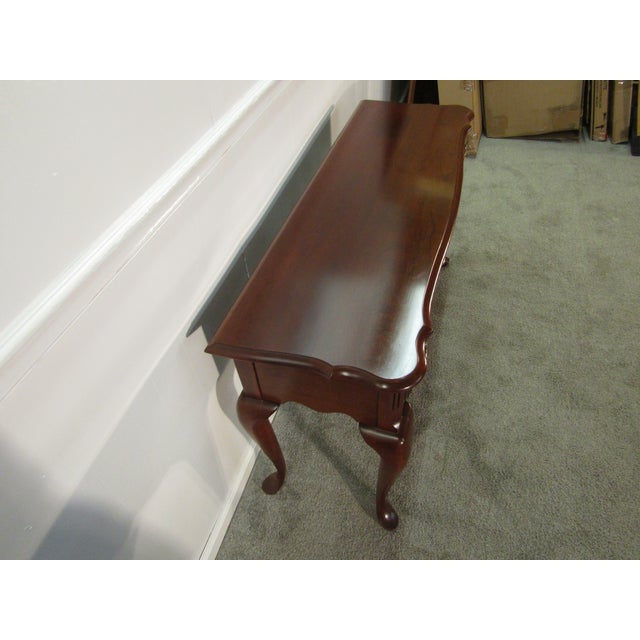Item 87951: Pennsylvania House solid cherry console table. Age: 1980's. Details: Dovetailed drawers. Condition: Very clean...
