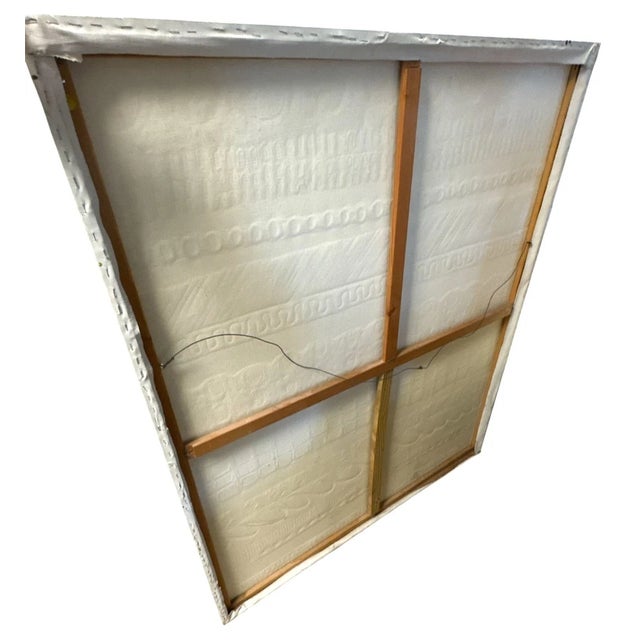 1970s Craig Reheis Mid Century Modern Abstract Textured Cream Painting For Sale - Image 5 of 9