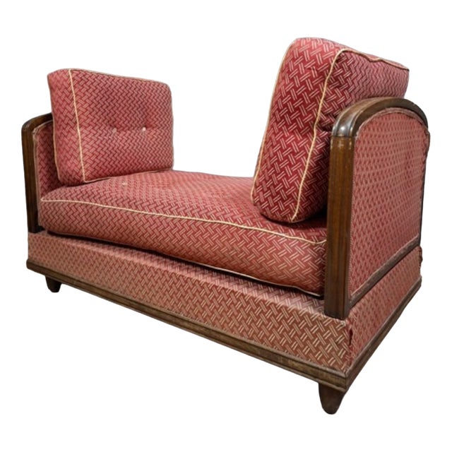 Art Deco Convertible Bench in Walnut Veneer, 1940s For Sale
