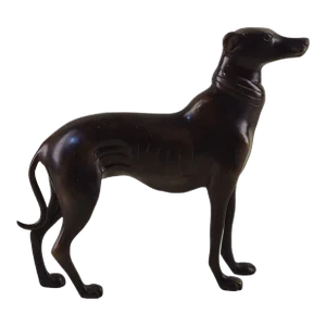 Vintage Oil Bronze Finish Greyhound Whippet Dog Sculpture Statue