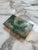 1970s Vintage Green Stone and Brass Inlay Box For Sale - Image 5 of 6