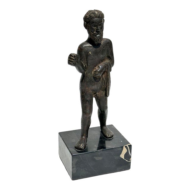 Antique Grand Tour Etruscan Bronze Nude Bacchus Type Statue Sculpture For Sale