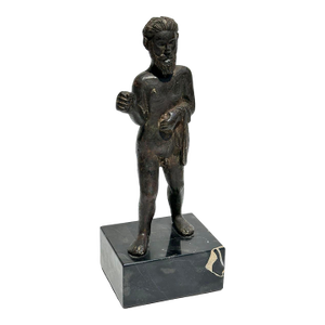 Antique Grand Tour Etruscan Bronze Nude Bacchus Type Statue Sculpture