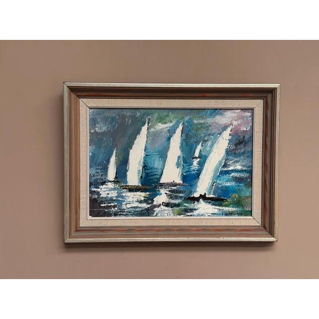 Bertil Thorell, Sailboats, 1977, Oil on Panel, Framed For Sale - Image 9 of 18