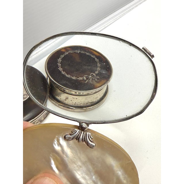 19th Century Victorian Mother of Pearl Folding Looking Glass For Sale - Image 12 of 16