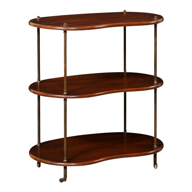 French 3-Tier Kidney-Shaped Table, Mid 20th For Sale