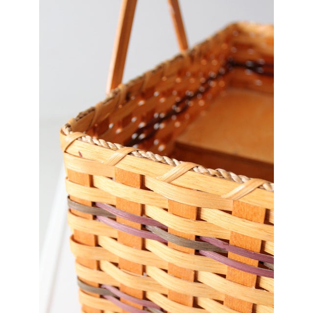 Vintage Splint Weave Stair Basket For Sale - Image 9 of 12