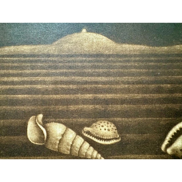 Original Japanese mezzotint by Nobuo Satoh, titled Seascape No. 2 (海景 2), dated 1976. This work features shell forms...