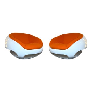 Pair of Fiberglass Pod Armchairs by Mario Sabot, Italy, 1970s For Sale
