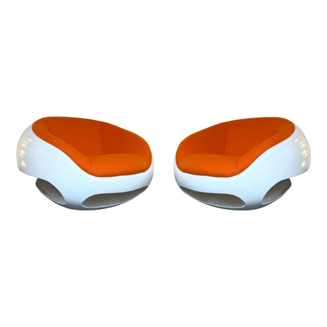 Pair of Fiberglass Pod Armchairs by Mario Sabot, Italy, 1970s For Sale