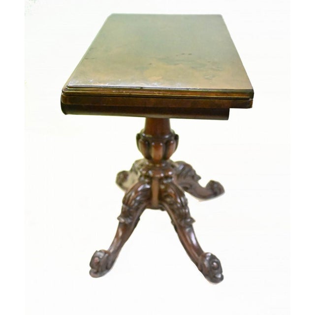 Victorian Card Table in Walnut, 1890s For Sale - Image 6 of 9