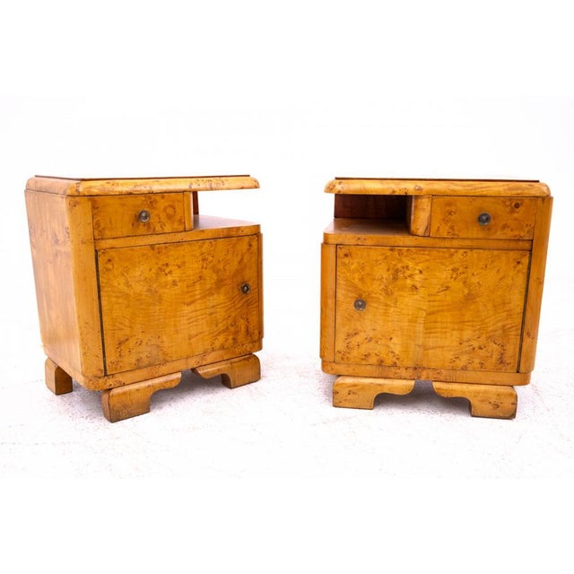 Bedside Tables, Poland, 1930s, Set of 2 For Sale - Image 3 of 15