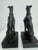 Hollywood Regency Late 20th Century Pair of Cast Iron Greyhound Dog Bookends With Bronze Finish For Sale - Image 3 of 6