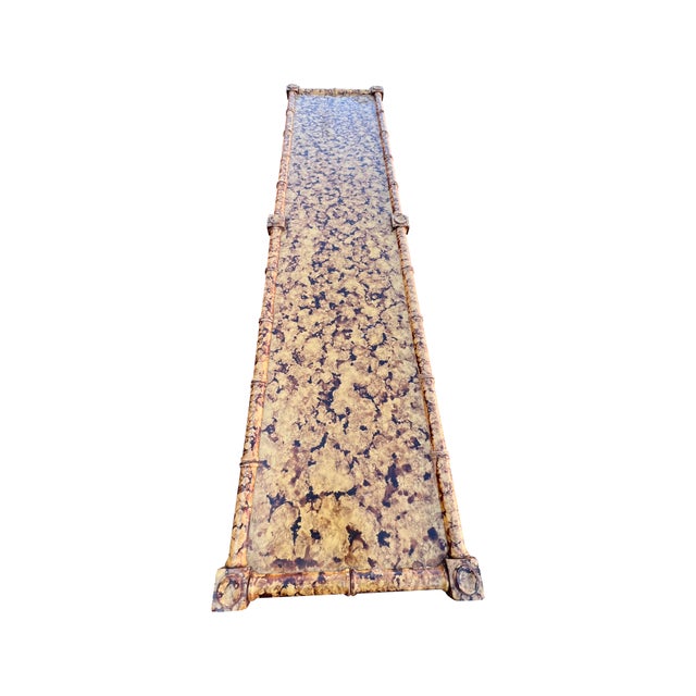 Mid 20th Century Faux Bamboo Tortoise Shell Console Table | Chairish