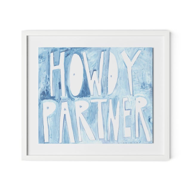 Virginia Chamlee Howdy Partner by Virginia Chamlee in White Frame, Small Art Print For Sale - Image 4 of 4