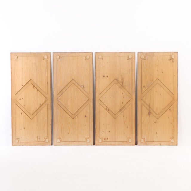 Tan A Grand Georgian-Style Pine Library Cupboard or Kitchen Cabinets, C. 1920. For Sale - Image 8 of 9