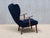 Pragh Armchair in Navy Pierre Frey Velvet from Madsen & Schübel, Denmark, 1950s For Sale - Image 10 of 15