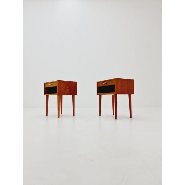 Mid-Century Danish Teak Nightstands, 1960s, Set of 2 For Sale - Image 11 of 12