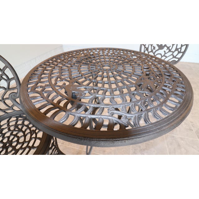 Mid-Century Cast Iron Hummingbird Bistro Set, Original Finish, Circa 1960s For Sale - Image 9 of 18
