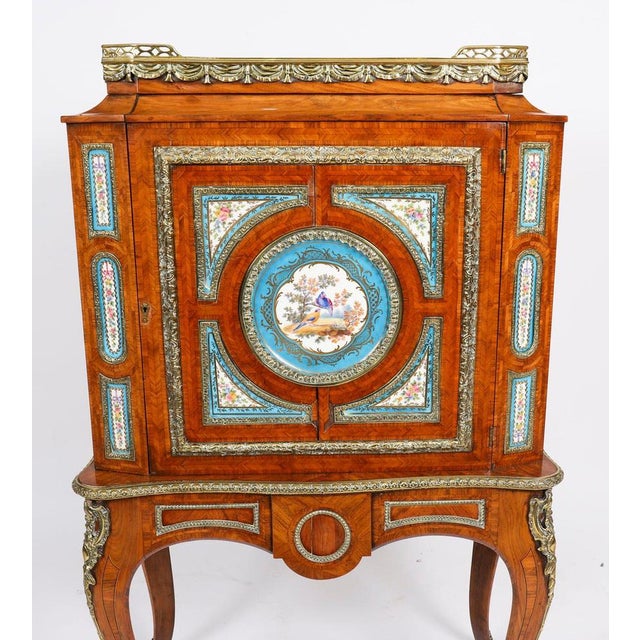 Antique French Ormolu Pier Cabinet with Sevres Plaques, 19th Century For Sale - Image 3 of 18
