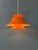 Vintage Scandinavian Pendant Lamp in Orange For Sale - Image 3 of 11