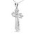 .925 Sterling Silver 1.00 Cttw Diamond Fleur De Lis Cross 18" Pendant Necklace (H-I Color, I2-I3 Clarity) For Sale - Image 4 of 6