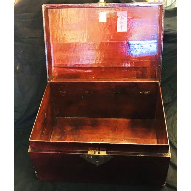 19th Century Antique Chinese Lacquer Blanket Chest For Sale - Image 4 of 13