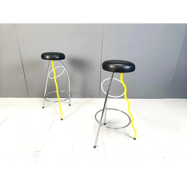 Metal Set of Duplex Stools by Javier Mariscal for BD, 1980s For Sale - Image 7 of 9