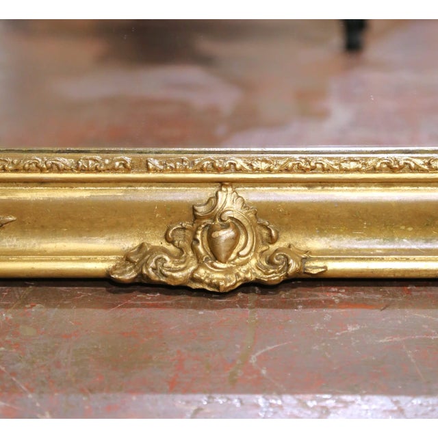 Wood Antique Giltwood Wall Mirror, Louis XV Style, Hand-Carved, 1880 For Sale - Image 7 of 8