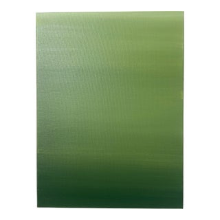 Original Contemporary Minimalist Green Landscape Gradient Abstract Painting For Sale