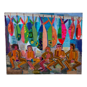 Mid-Century Abstract Figural Collage, After Jean Varda, 1960s