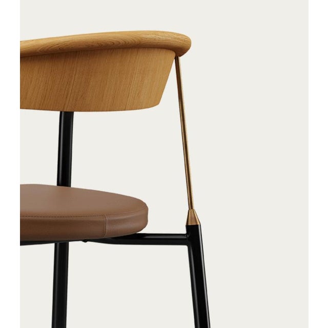 Wood Chairman Chair in Oak with Upholstery in Umber by Henrik Tengler for One Collection For Sale - Image 7 of 15