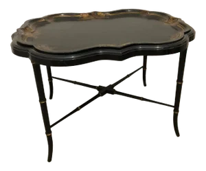 19th Century Regency Papier-Mache Tray on Stand