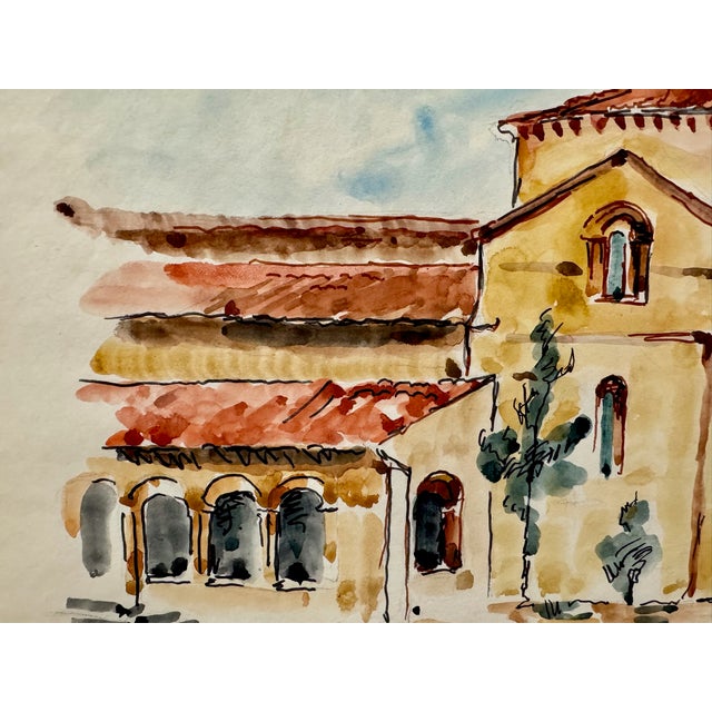 Original watercolor on paper by Henry Emil Salloch, also known as Heinz Emil Salloch, the German-born American artist and...