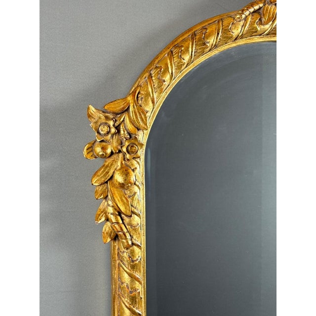 20th Century Carved and Gilded Wooden Mirror Decorated with Fruit and Flowers For Sale - Image 3 of 9