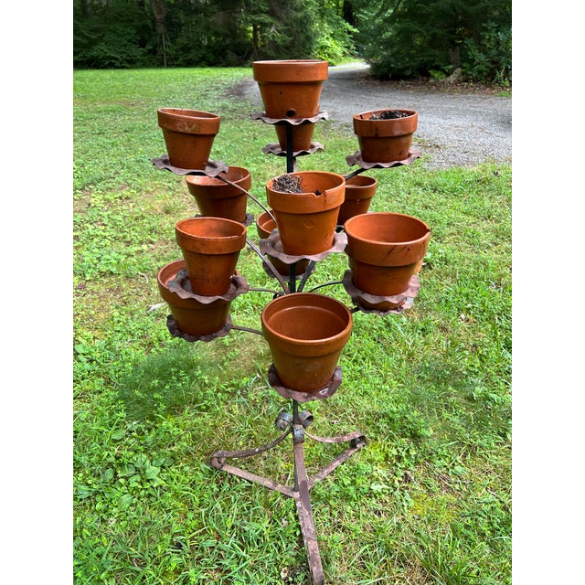 Vintage Wrought Iron Plant Stand For Sale - Image 10 of 12