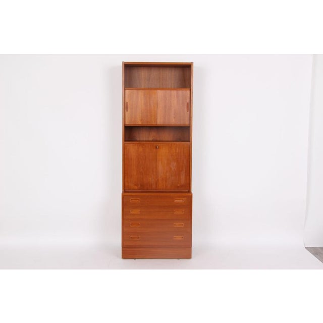 Teak Bookshelf with Drawers and Writing Board by Carlo Jensen for Hundevad & Co., 1960s, Set of 2 For Sale - Image 13 of 13