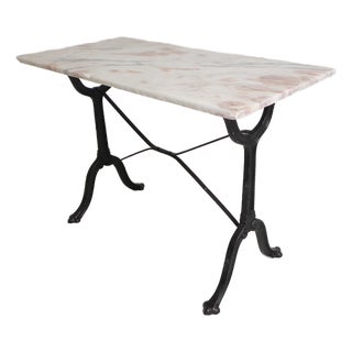 Bistro Table with Marble Top and Cast Iron Frame, Paris, France, 1930s For Sale