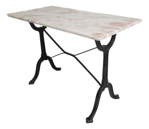 Bistro Table with Marble Top and Cast Iron Frame, Paris, France, 1930s