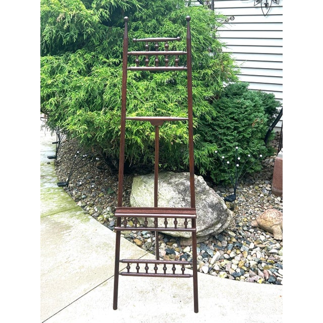 This is a late 19th century, Victorian, stick and ball, walnut, display easel. It is a carved antique that has simple, yet...