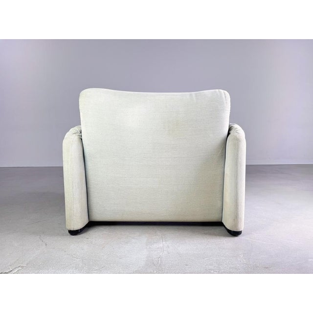Turquoise Fabric Maralunga Armchair by Vico Magistretti for Cassina, 1990s For Sale - Image 11 of 13