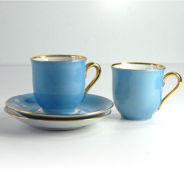 Blue & Gold Coffee Cups from Oskar Schaller Bavaria, Germany, 1950s, Set of 4 For Sale - Image 4 of 11