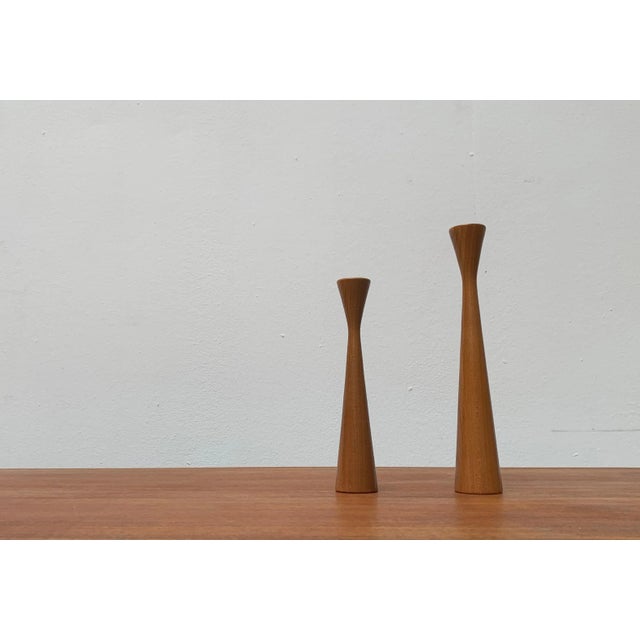 Vintage Danish Teak Candleholders, Set of 2 For Sale - Image 18 of 18